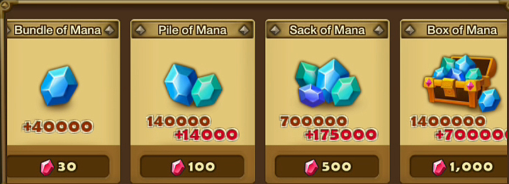 Bundle of Mana Summoners War