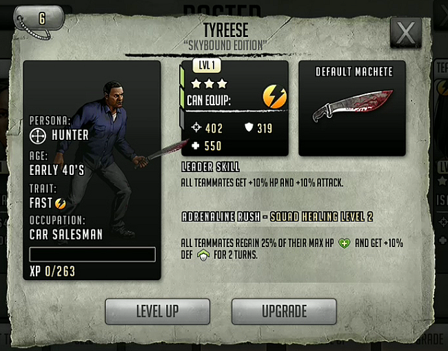 TWD Character Stat