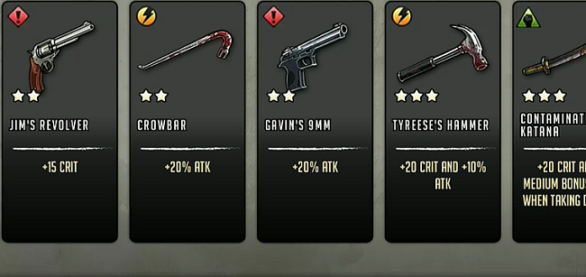 TWD Weapons