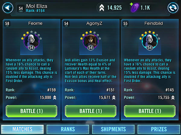 Star Wars: Galaxy of Heroes Arena Guide