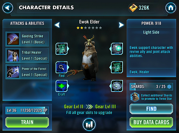 Star Wars: Galaxy of Heroes Ewok Elder Review