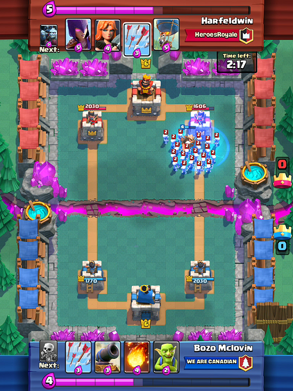 Hog Rider + Freeze Deck Skeletons